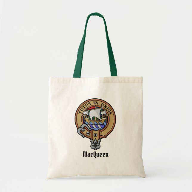Tote Bag Clan Wood Crest sur Tartan (Devant)