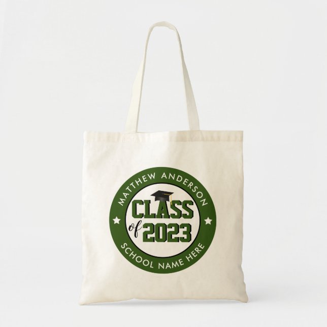 Tote Bag Class of 2023 Forest Green Graduate Graduation (Devant)
