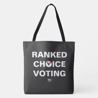 Tote Bag Classé Choix Voter avec coche sur noir