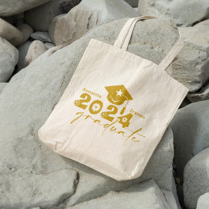 Tote Bag Classe de diplômés personnalisés de 2024 Or