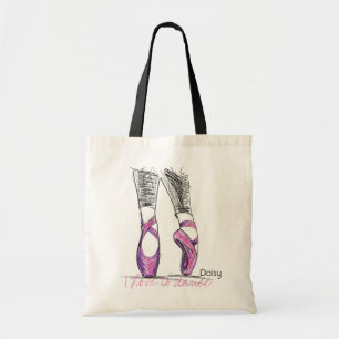 Tote Bag Classe nommée de ballet de silhouette de ballerin