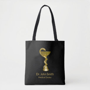 Tote Bag Classé Snake Bowl Hygieia Médicale Gold Caduceus