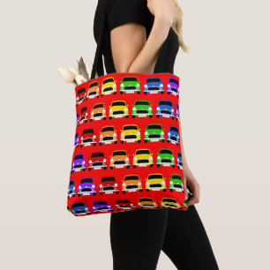 Tote Bag Classic Austin Mini Voiture rouge Arc-en-ciel
