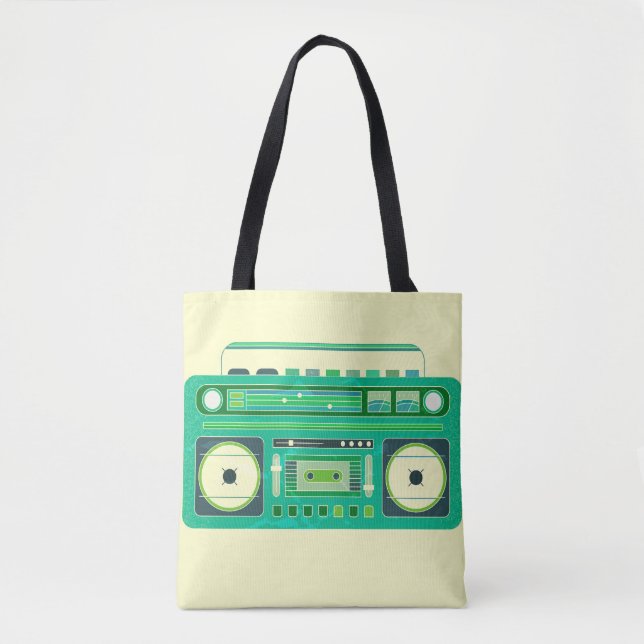 Tote Bag Classic Boom Box Vintage Image (Devant)