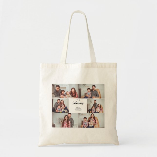 Tote Bag Classic Custom 6 Family Photo Collage (Devant)