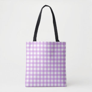 Tote Bag Classic En vichy Vérifier Plaid Motif Lilac