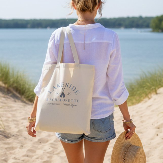 Tote Bag Classic Lake Bachelorette Girls Week-end (Classic Coastal Lake Bachelorette Tote Bag)