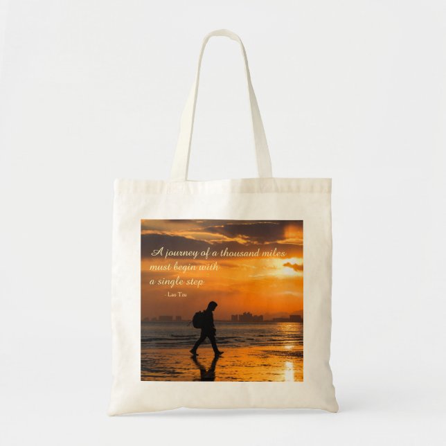 Tote Bag Classic Lao Tzu Journey Quote (Devant)