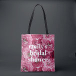 Tote Bag Classic Pink Peonies Clusters Fête des mariées per<br><div class="desc">Sac fourre-tout féminin,  élégant et classique avec des groupes de pivoines roses. Personnalisez en ajoutant des noms ou des phrases courtes.</div>