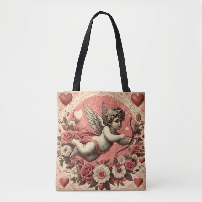 Tote Bag Classic/Vintage/Retro Saint-Valentin cupide (Devant)