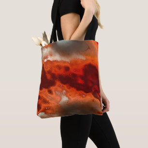 Tote Bag Classique à taché dans les tons rouge&coral intens
