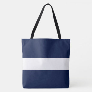 Tote Bag Classique Élégant Large Rayures Marinières Bleu Nu
