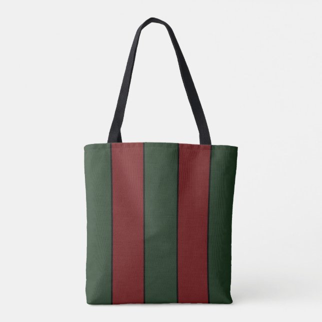 Tote Bag Classique Grille Verte Et Rouge De Noël (Dos)