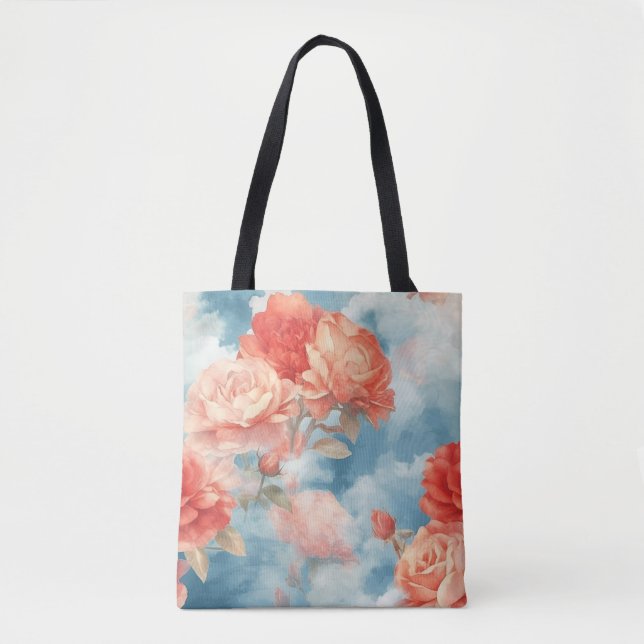 Tote Bag Classiques - Roses roses et rouges angéliques dans (Devant)