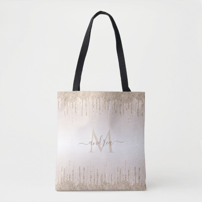 Tote Bag Classy Champagne Parties scintillant Driving Nom M (Devant)