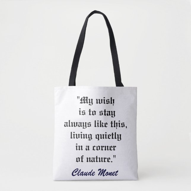 Tote Bag CLAUDE MONET CITATION artbag (Devant)