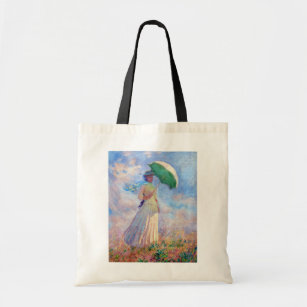 Tote Bag Claude Monet - Femme avec un parasol face à droite