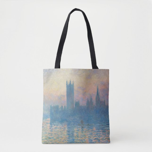 Tote Bag Claude Monet Les maisons du Parlement Coucher de s (Devant)