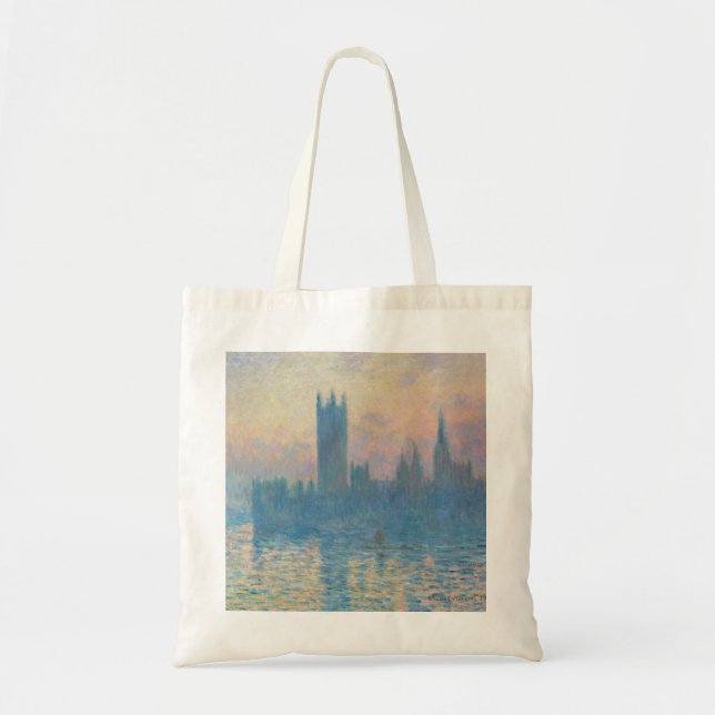 Tote Bag Claude Monet Les maisons du Parlement Coucher de s (Devant)