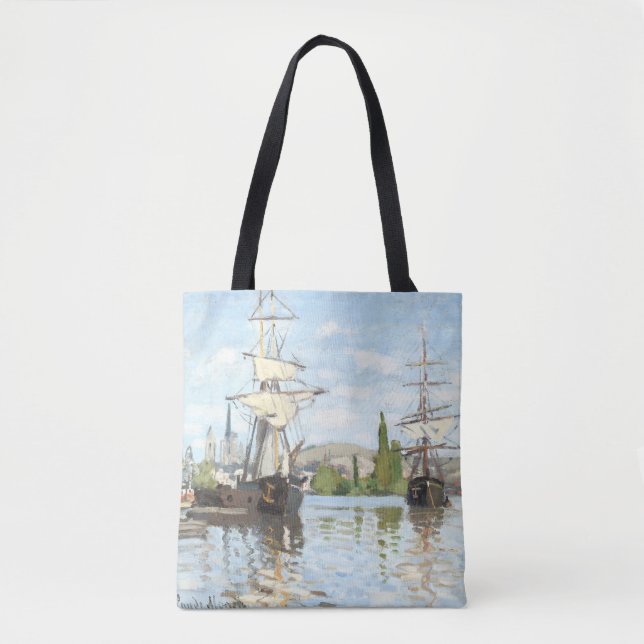 Tote Bag Claude Monet. Navires à cheval sur la Seine à Roue (Devant)