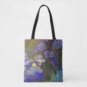 Tote Bag Claude Monet Nymphéas Agapanthus Art Vintage