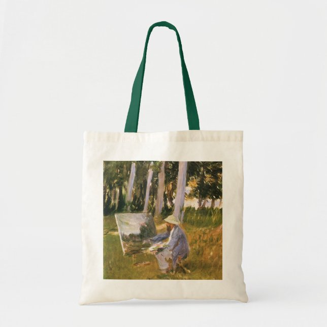 Tote Bag Claude Monet peignant, Bordure d'un bois par Sarge (Devant)