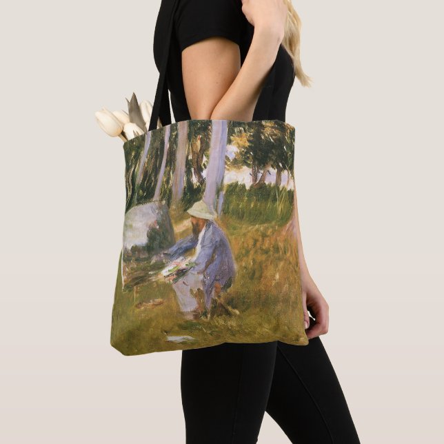 Tote Bag Claude Monet peignant, bordure d'un bois par Sarge (De près)