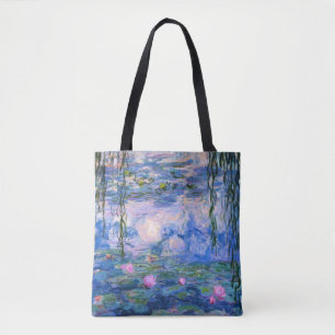 Tote Bag Claude Monet Water Lys Vintage Floral HD Art