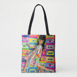 Tote Bag Claudia et ses cassettes colorées