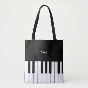 Tote Bag Clavier de piano classique Musique personnalisée