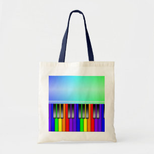 Tote Bag Clavier de piano d'arc-en-ciel