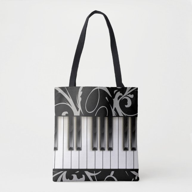 Tote Bag Clavier de piano // Enseignant de piano // Musicie (Devant)