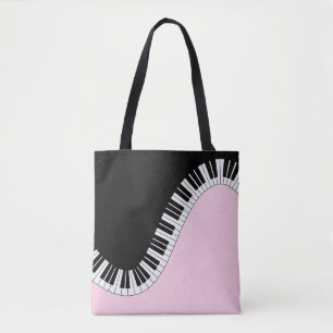 Tote Bag Clavier de piano noir et blanc Design de musique r