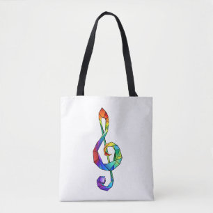 Tote Bag Clé de la musique arc-en-ciel