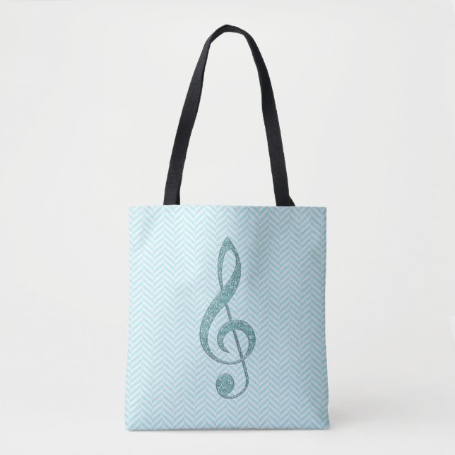 Tote Bag Clef triple de parties scintillantes de Faux de (Devant)