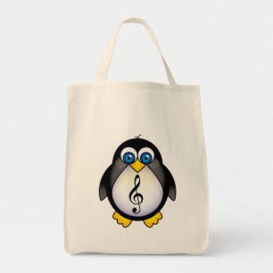 Tote Bag Clef triple de pingouin de musique