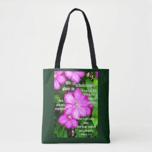 Tote Bag Clematis avec Romains 5:3-5