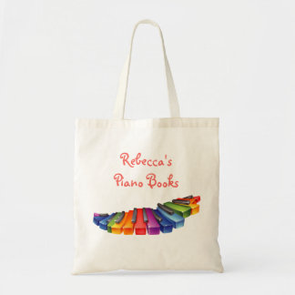 Tote Bag Clés de piano d'arc-en-ciel