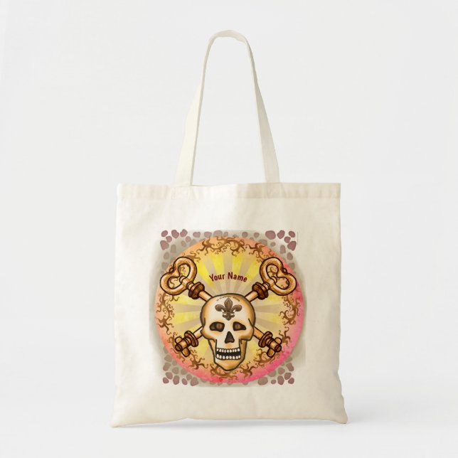 Tote Bag Clés squelette crâne  (Devant)