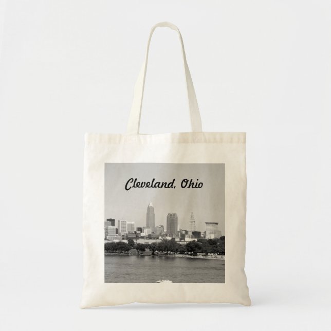Tote Bag Cleveland, Ohio Black and White Fourre-tout (Devant)