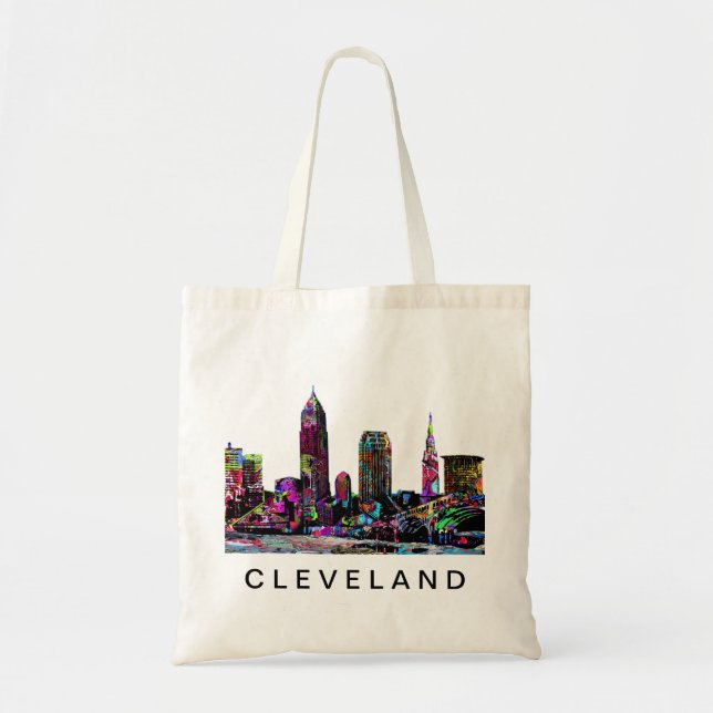Tote Bag Cleveland, Ohio en graffiti (Devant)
