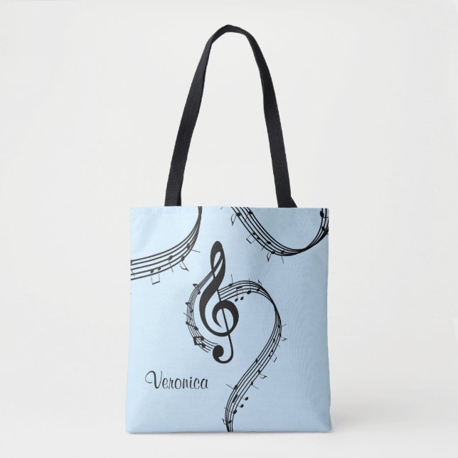 Tote Bag Climacic G Clef Music Blue (Devant)