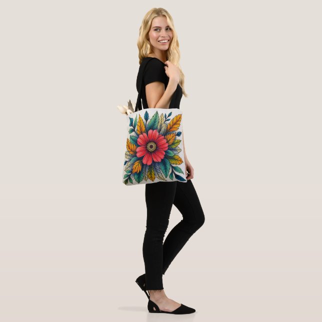 Tote Bag Clip Art Fleur Bohème (Sur le modèle)