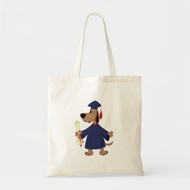 Tote Bag Clipart de graduation de chien (Devant)