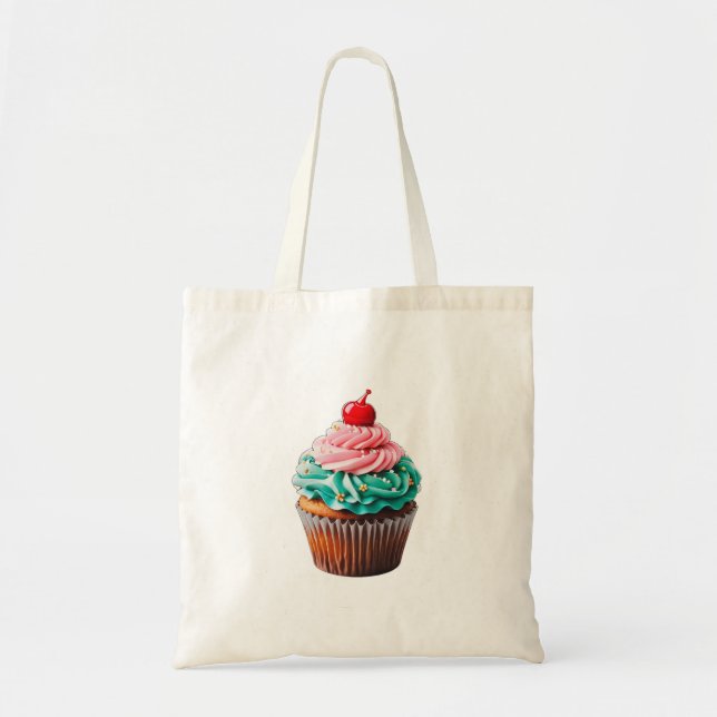 Tote Bag Clipart d'illustration de dessert de Cupcake d'ann (Devant)
