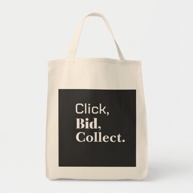 Tote Bag Cliquez, Misez, Collectionnez. Livre #ClickBidColl (Devant)