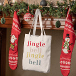 Tote Bag Cloche de jingle colorée moderne<br><div class="desc">Voici notre produit Jingle Bell coloré moderne,  exclusivement disponible sur Zazzle! Faites de vos vacances un moment spécial grâce à ces cloches jingle joyeux et élégantes de Zazzle. Commandez dès maintenant et préparez-vous à sonner en saison avec un peu de couleur et beaucoup de plaisir!</div>