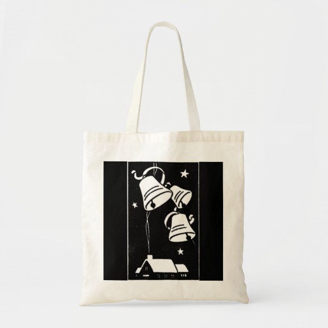 Tote Bag Cloches de Noël rétro et cottage (Devant)