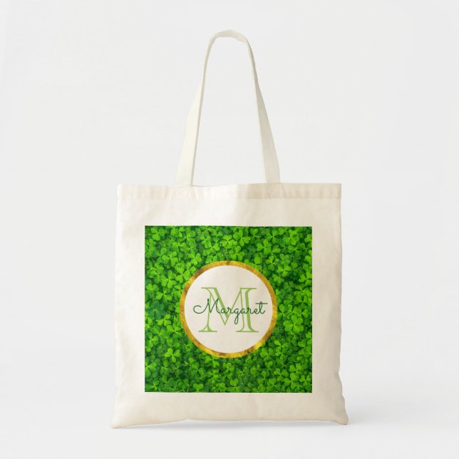 Tote Bag Clochettes vertes avec cadre à huile d'or FAUX (Devant)