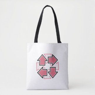 Tote Bag Clockwise Arrows Minimal Geometric Red